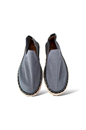 Unisex El Yapımı Triko Espadril GRI