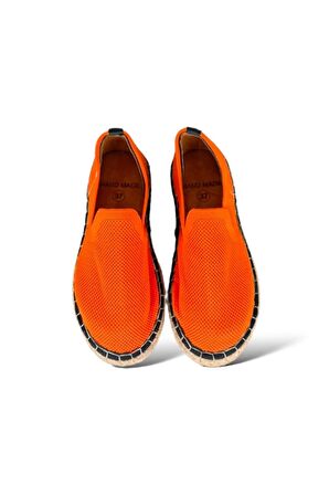 Unisex El Yapımı Triko Espadril ORANJ