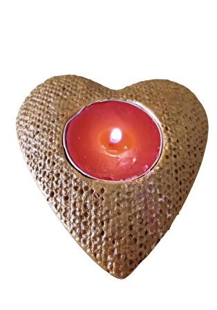 Dekoratif Kalpli Tealight Beton Mumluk Gold