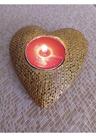 Dekoratif Kalpli Tealight Beton Mumluk Gold