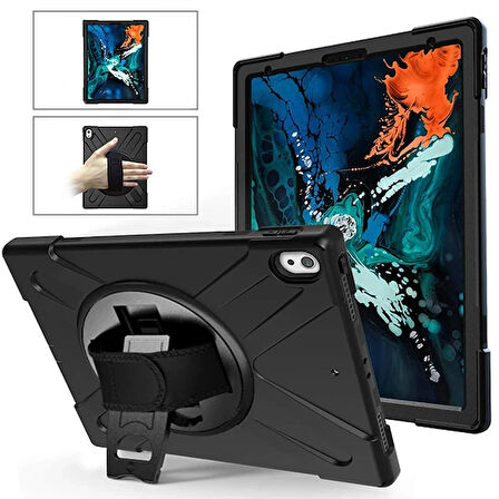 Ally İPad Pro 12.9 3 Katmanlı Standlı Zırh Kılıf/Shockproof