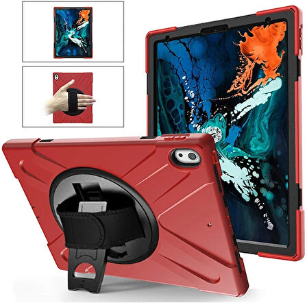 Ally İPad Pro 12.9 3 Katmanlı Standlı Zırh Kılıf/Shockproof