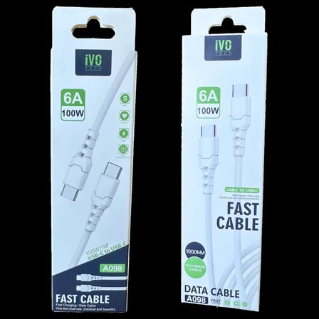 100W 6A Type-C to Type-C Hızlı Şarj Data Kablosu 1 Metre TECH iVO A098