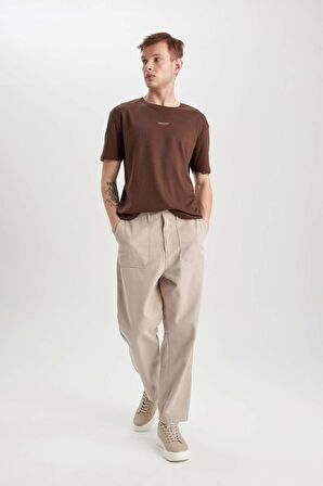 DeFacto Gabardin Pantolon Baggy Fit Bol Rahat Kesim Cepli Düz Paça B4762AX24SPGR302