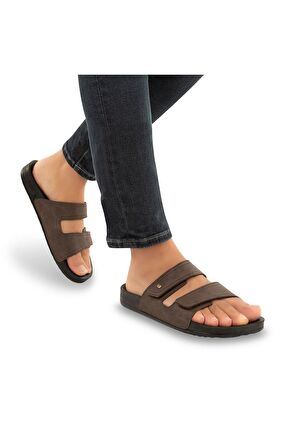 Muya 31411 M Roma Casual Günlük Kahverengi Erkek Terlik