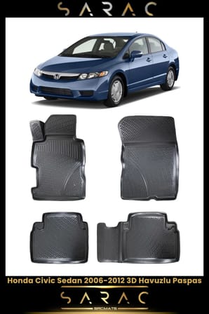 Honda Civic Sedan 2010 Model Araca Özel 3d Havuzlu Paspas