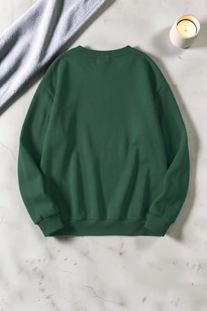 Unisex Minik Kalpler Baskılı Bisiklet Yaka Sweatshirt