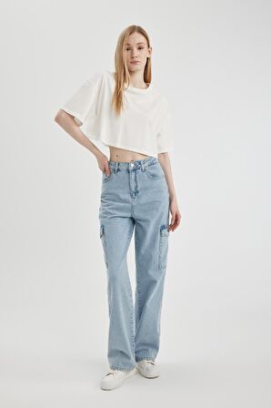 DeFacto Coool Loose Fit Bisiklet Yaka Basic Düz Kısa Kollu Tişört X2381AZ24SMWT32