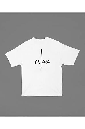 Cool Relax Yazılı Unisex Oversize Tişört