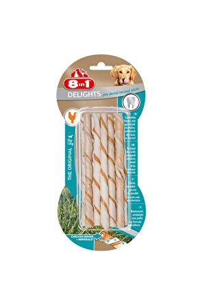 8in1 Delights Pro Dental Twisted Sticks Tavuklu Burgu Köpek Ödülü 55 Gr.