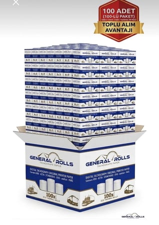 100'lü Koli Toptan Dijital Takograf Rulosu (300 Adet) - General Rolls Dijital Ehliyet Takograf Kağıdı (VDO - Aselsan - Actia Uyumlu)
