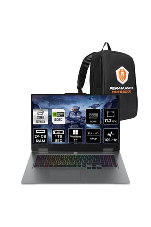 LOQ 17IRX10 i7-13650HX 24GB 1TB SSD RTX5060/8GB 115W 17.3'' FHD W11P Gaming Laptop & ÇANTA