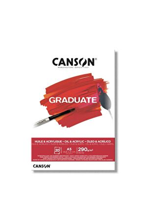 Canson Graduate Oil Acrylic Yağlı ve Akrilik Boya Blok 290g 20 Yaprak A5