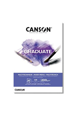 Canson Graduate Mixed Media White Çizim Defteri 200g 20 Yaprak A4