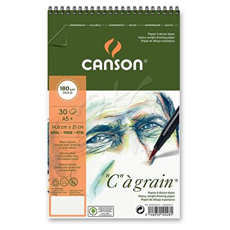 Canson CA Grain Albüm Light Grain Spiralli 180g 30 Yaprak A5