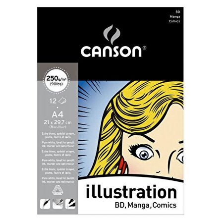 Canson İllustration Çizim Bloğu A4 12 Yaprak 250 g