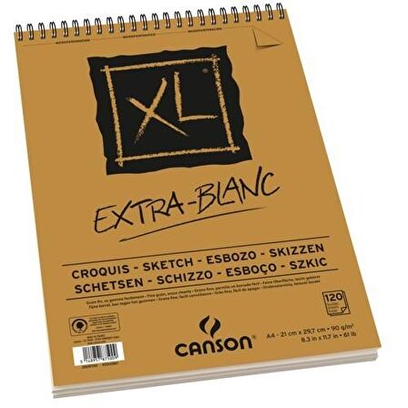 Canson XL Extra White Eskiz Defteri 90g A4 120 Yaprak