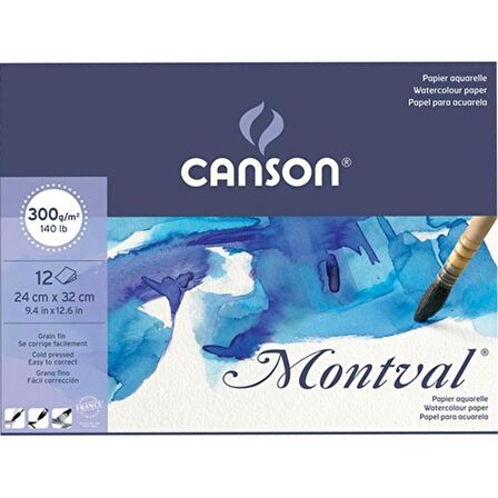 Canson Montval Sulu Boya Blok 300g 12 Yaprak 24x32cm