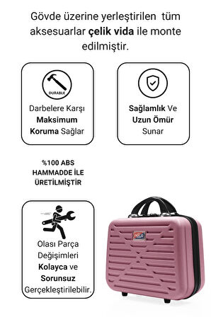 G&D Polo Suitcase Abs Gül Kurusu Seyahat & Makyaj & El Çantası 315.03-Gül