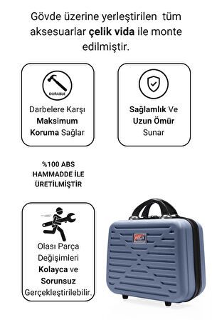 G&D Polo Suitcase Abs Çivit Mavi Seyahat & Makyaj & El Çantası 315.07-CivitMavi