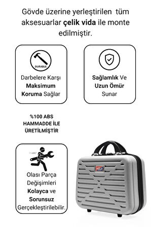 G&D Polo Suitcase Abs Gümüş Gri Seyahat & Makyaj & El Çantası 315.09-Gümüs