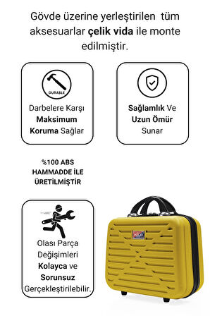 G&D Polo Suitcase Abs Sarı Seyahat & Makyaj & El Çantası 315.12-Sarı