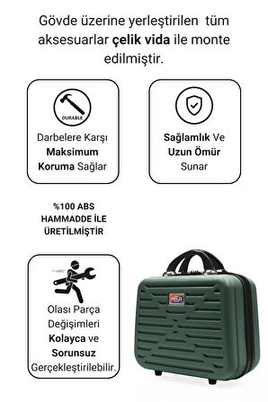 G&D Polo Suitcase Abs Haki Yeşil Seyahat & Makyaj & El Çantası 315.13-Haki