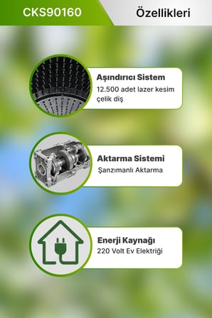 Kadıoğlu Cks90160 Standart Devirli Ceviz Soyma Makinesi 170 Litre