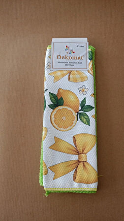 MİCROFİBER TEMİZLİK BEZİ 40X50 CM 2 ADET (BİR ADET BASKILI BİR ADET NATUREL)