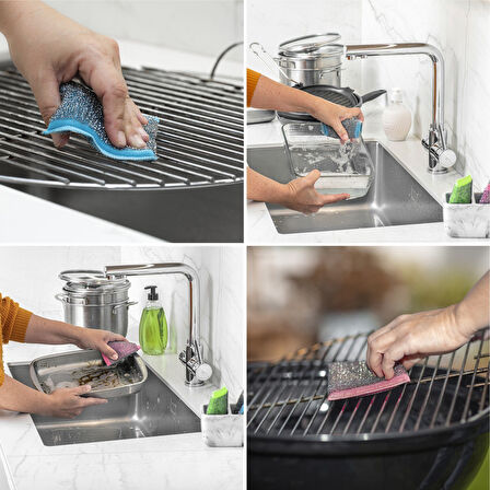 3 Lü Power Inox Colors Çelik Bulaşık Sünger