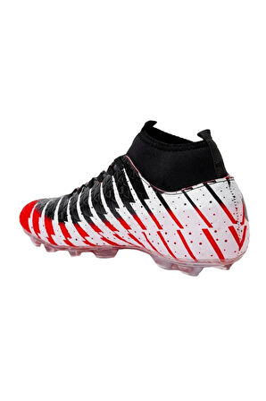 Çoraplı Bilekli Boğazlı Krampon Futbol Ayakkabısı KIRMIZI - SİYAH