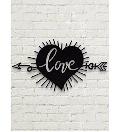 Lazer Kesim Tablo Metal Love Kalp Dekoratif Duvar Süsü Otantik Tablo