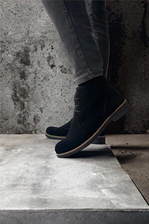 KlasikBağcıklı Bilekte Erkek Bot SİYAH - SİYAH