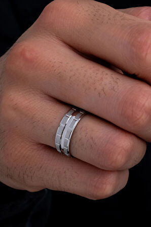 Titanik Model Erkek Gümüş Tek Alyans Yüzük Nişan Söz Yüzükleri