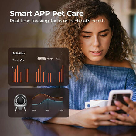 els pet Otomatik Koku Kontrollü Akıllı Kedi Tuvaleti