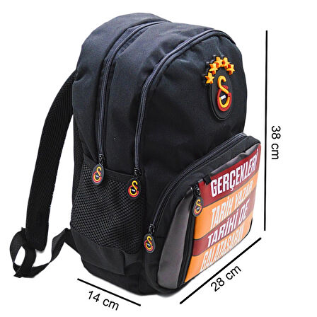 Galatasaray 4 Bölmeli 5 Yıldızlı Gerçekleri Tarih Yazar Suni Deri Yüzey Okul Çantası + Kalemlik