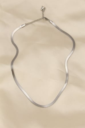 316L Çelik Silver Renk 45 cm İtalyan Zincir Model Kadın Kolye 5886