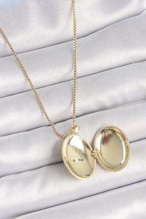 316L Çelik Gold Renk Zincir Zirkon Taşlı Anka Kuşu İşlemeli Açılır Model Kadın Kolye