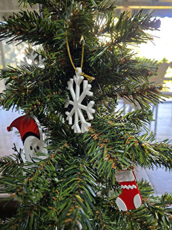 Çam Ağacı Süsleri – Yılbaşı süsleri –– Yeni yıl – Kardan adam - Çorap - Kar tanesi objeler -  20 Adet OBJE