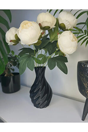 VAZO PLA SWEET VAZO SİYAH VAZO- SADELİĞİN GÜCÜ -no4-Yükseklik 19cm