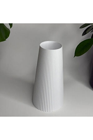 Cevizdizayn Linea Vazo -taş Tabanlı Pla Vazo –taban 10cm Yükseklik 19cm