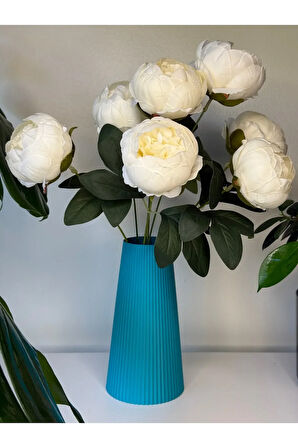 Cevizdizayn Linea Vazo Serisi –taş Tabanlı Pla Vazo- Taban 10cm Yükseklik 19cm