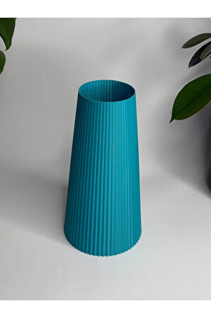 Cevizdizayn Linea Vazo Serisi –taş Tabanlı Pla Vazo- Taban 10cm Yükseklik 19cm