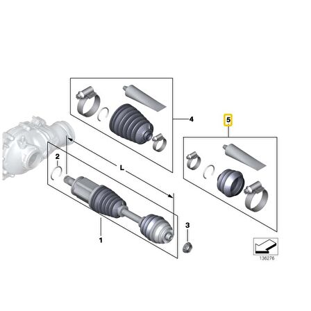 BMW E46 X DRİVE GKN ÖN AKS DIŞ KÖRÜK TAMİR SETİ 31607507402