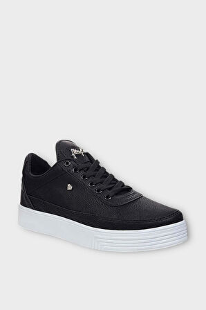 Erkek Günlük Yumuşak İç Astarlı Şık Sneaker Spor Ayakkabı SİYAH - BEYAZ