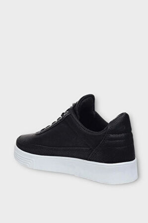 Erkek Günlük Yumuşak İç Astarlı Şık Sneaker Spor Ayakkabı SİYAH - BEYAZ