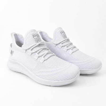 Pasomia ünisex triko esnek sneaker beyaz spor ayakkabı