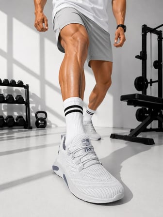 Pasomia ünisex triko esnek sneaker buz-gri spor ayakkabı