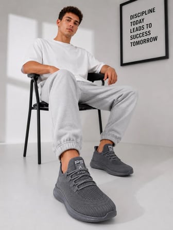 Pasomia ünisex triko esnek sneaker füme spor ayakkabı
