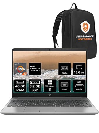 HP 255 G9 RYZEN 5 5625U 40GB RAM 512GB SSD 15.6'' FHD W11HOME 723Q2EA & PER4 ÇANTA 